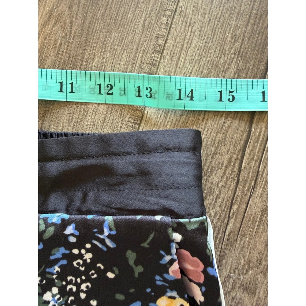 Laundry by Shelli Segal Floral Wide Leg Track Pants Black Side Stripe Small - Picture 9 of 11
